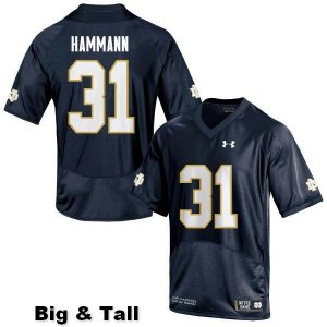 Notre Dame Fighting Irish Men's Grant Hammann #31 Navy Under Armour Authentic Stitched Big & Tall College NCAA Football Jersey DAE6199MT